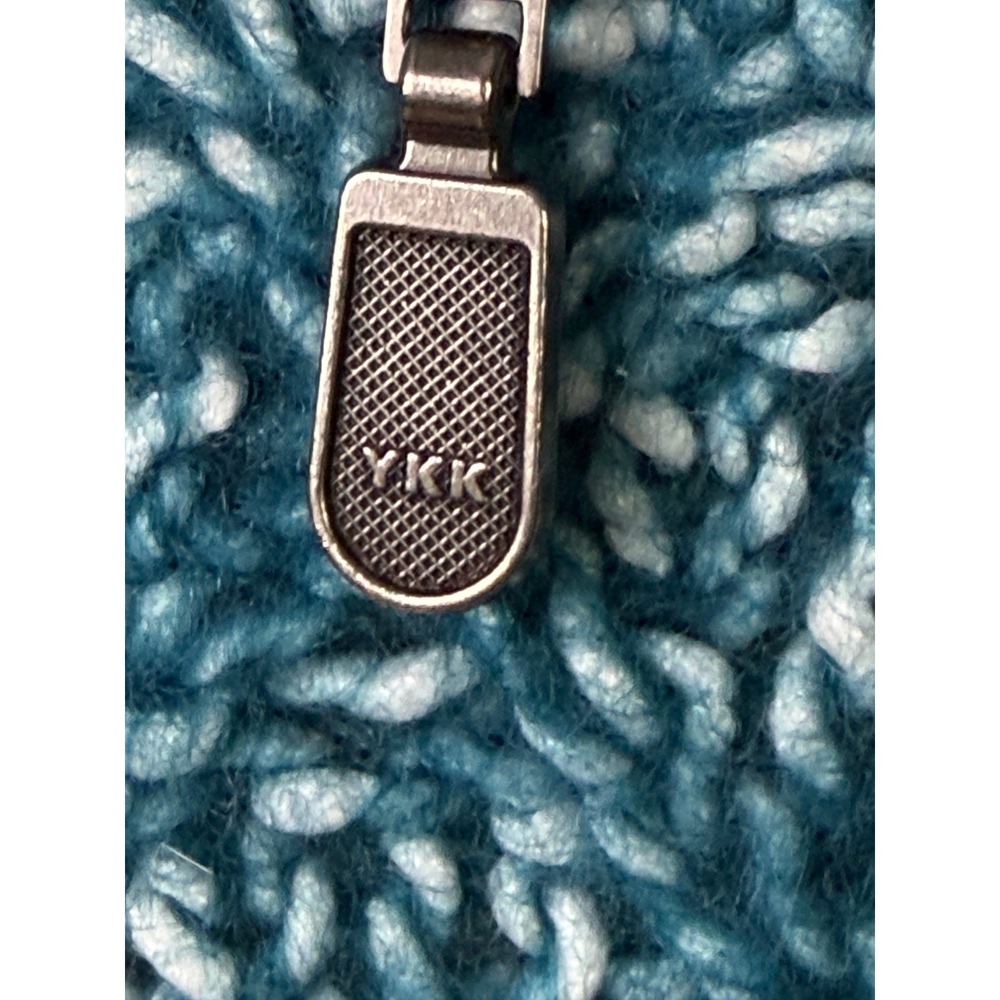 Soft Surroundings Blue Marled Knit Zip Front‎ Tunic Mock Neck Sweater L (est) - Picture 6 of 11